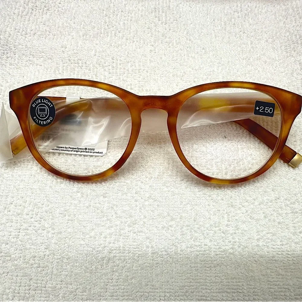 Anthropologie Peepers Reading Glasses Canyon Blue Light Blocking 2.50 • NEW •